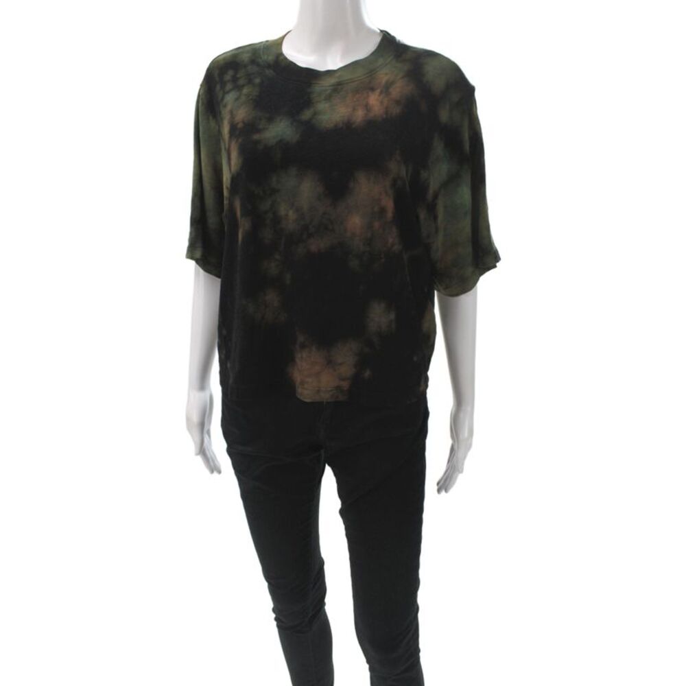Cotton Citizen Women Black Cotton Tie Dye T-Shirt Crew Short Sleeve Size M